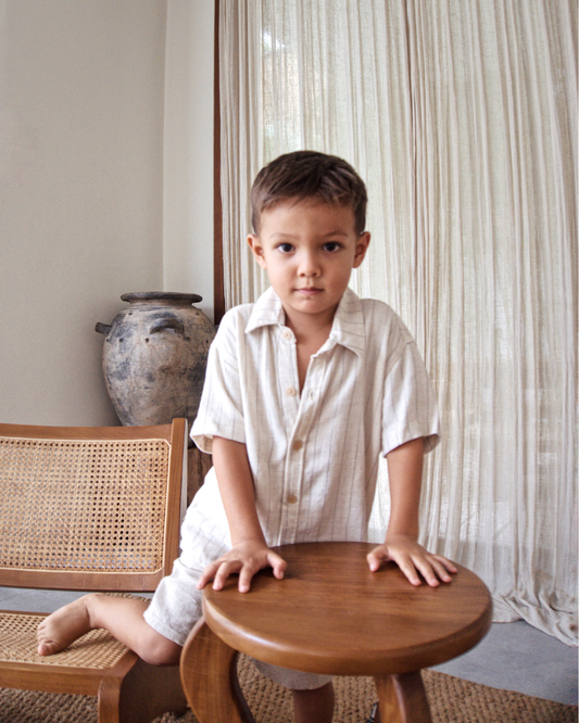 Rockt Shirt - Natural Pinstripe